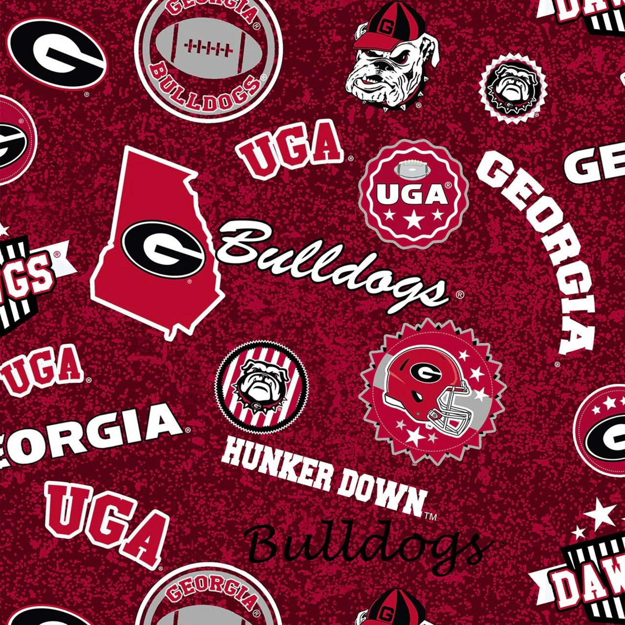 Fabric Sykel Enterprises University of Georgia Home State by the Quarter Yard GA1208